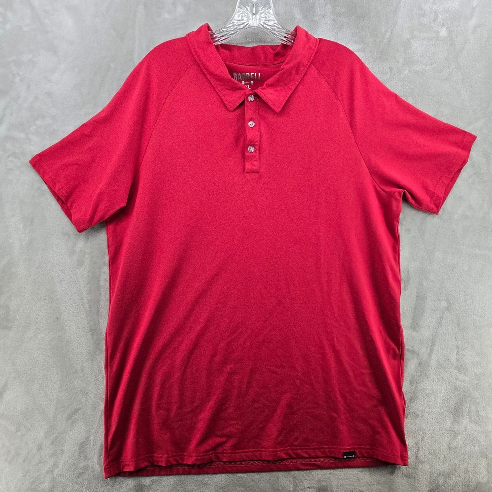 Barbell Apparel Mens XL Polo Shirt Red Short Sleeve Performance Stretch